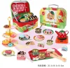 TE05140 Fresh Strawberry Fruit Tin Handbag, Afternoon Tea Toy Set, Children's Simulated Teapot, Dessert, Three-layer Pastry Rack, House Play Gift Box Specification image